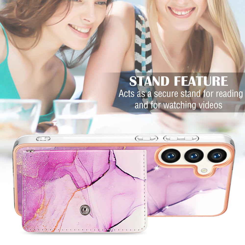 YB Leather Coating Series-9 for Samsung Galaxy S24 Case Kickstand PU+TPU IMD Phone Protector YB Leather Coating Series-9 for Samsung Galaxy S24 Case Kickstand PU+TPU IMD Phone Protector
